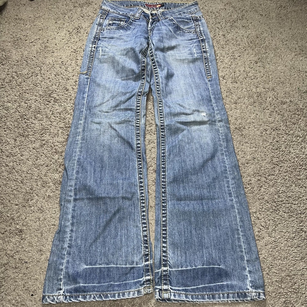 Rare Vintage Blind Skateboard Wide Leg Jeans 27 Blue Y2K Denim Skater Punk‎